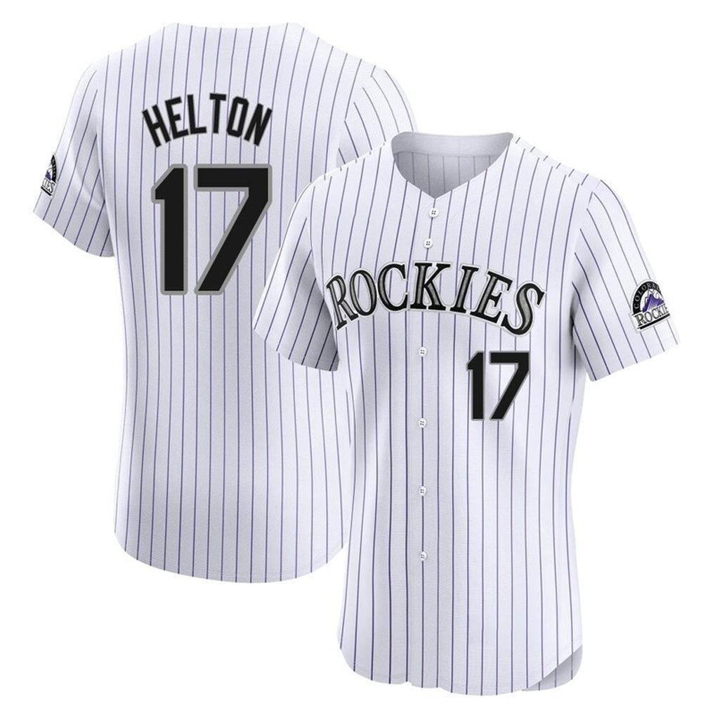 Colorado Rockies #17 Todd Helton Player White CLOTHIN Limited Elite Home Stitched Jerseys