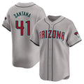 Arizona Diamondbacks #41 Carlos Santana Player Gray CLOTHIN Road Limited Home Game Stitched Jerseys