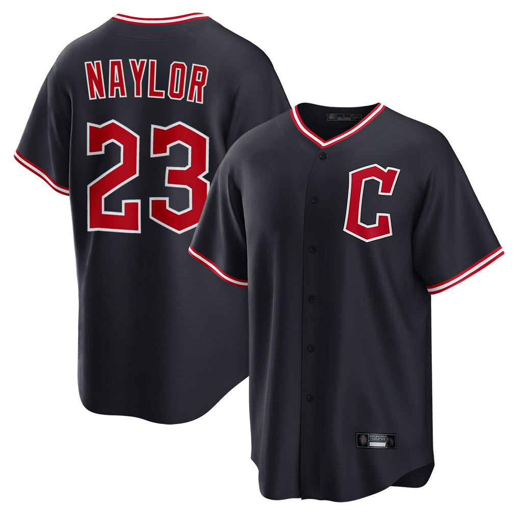 Cleveland Guardians #23 Bo Naylor Player Navy CLOTHIN Home Game Stitched Jerseys