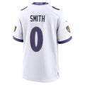B.Ravens #0 Roquan Smith White CLOTHIN Game Jersey