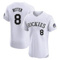 Colorado Rockies #8 Ryan Ritter Player White CLOTHIN Limited Elite Home Stitched Jerseys