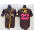 San Diego Padres #22 Juan Soto Brown CLOTHIN NEW 2023 City Connect Cool Base Stitched Jersey