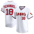 Los Angeles Angels #18 Nolan Schanuel Player White CLOTHIN T-shirt Home Limited Stitched Jerseys