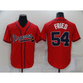 Atlanta Braves #54 Max Fried Red CLOTHIN Stitched Cool Base Jersey