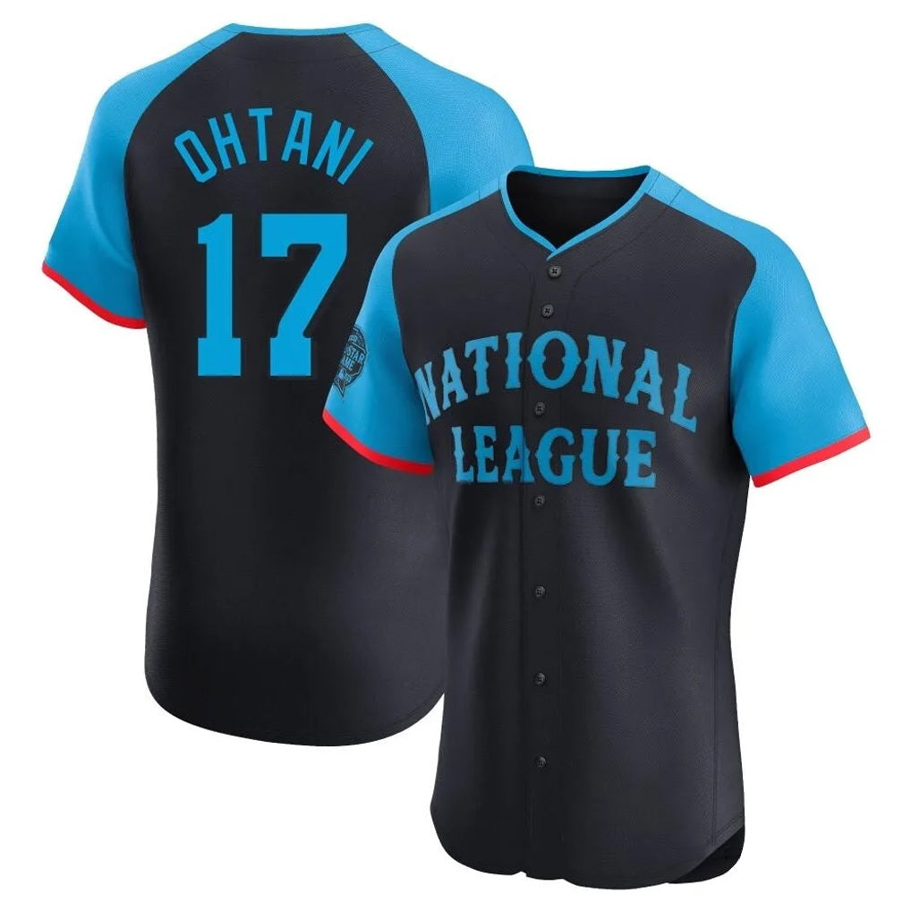 Los Angeles Dodgers #17 Shohei Ohtani Player Black CLOTHIN National League All-Star Limited Elite Home Stitched Jerseys