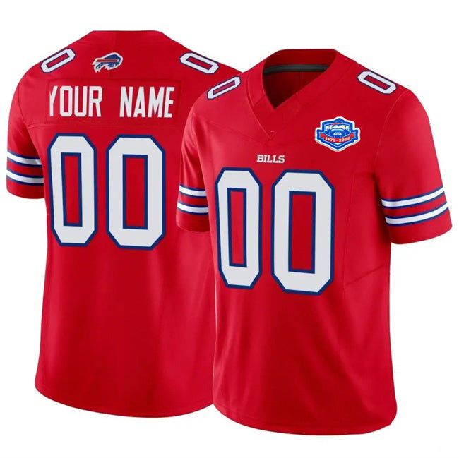 Custom B.Bills Active Player Red CLOTHIN 2025 F.U.S.E. With Farewell Patch Vapor Untouchable Limited Stitched Jersey