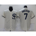 Chicago White Sox #7 Tim Anderson 2021 Cream CLOTHIN Navy Field of Dreams Name Flex Base Stitched Jersey
