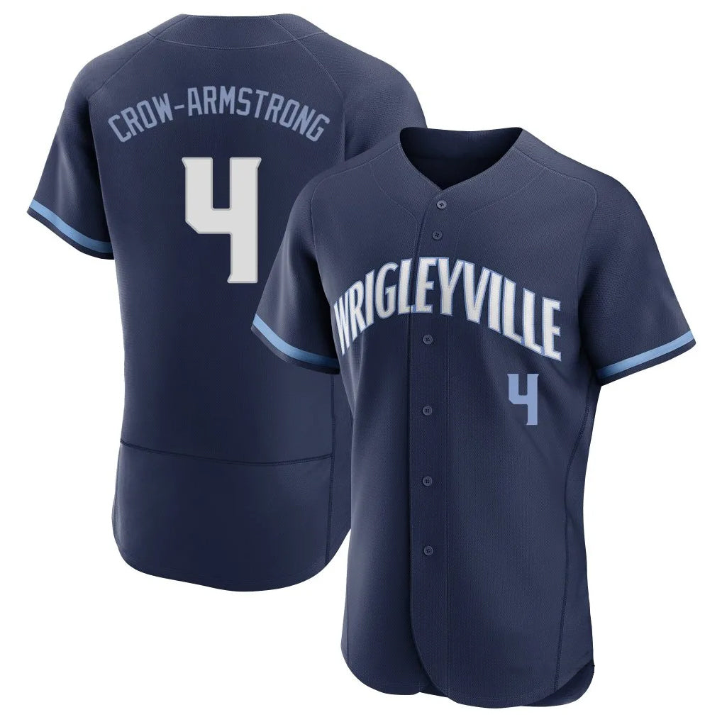 Chicago Cubs #4 Pete Crow-Armstrong Player Navy CLOTHIN City Connect Limited Elite Home Stitched Jerseys