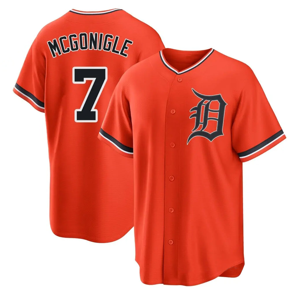 Detroit Tigers #7 Kevin McGonigle Player Orange CLOTHIN Home Game Stitched Jerseys