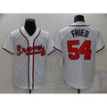 Atlanta Braves #54 Max Fried White CLOTHIN Stitched Cool Base Jersey