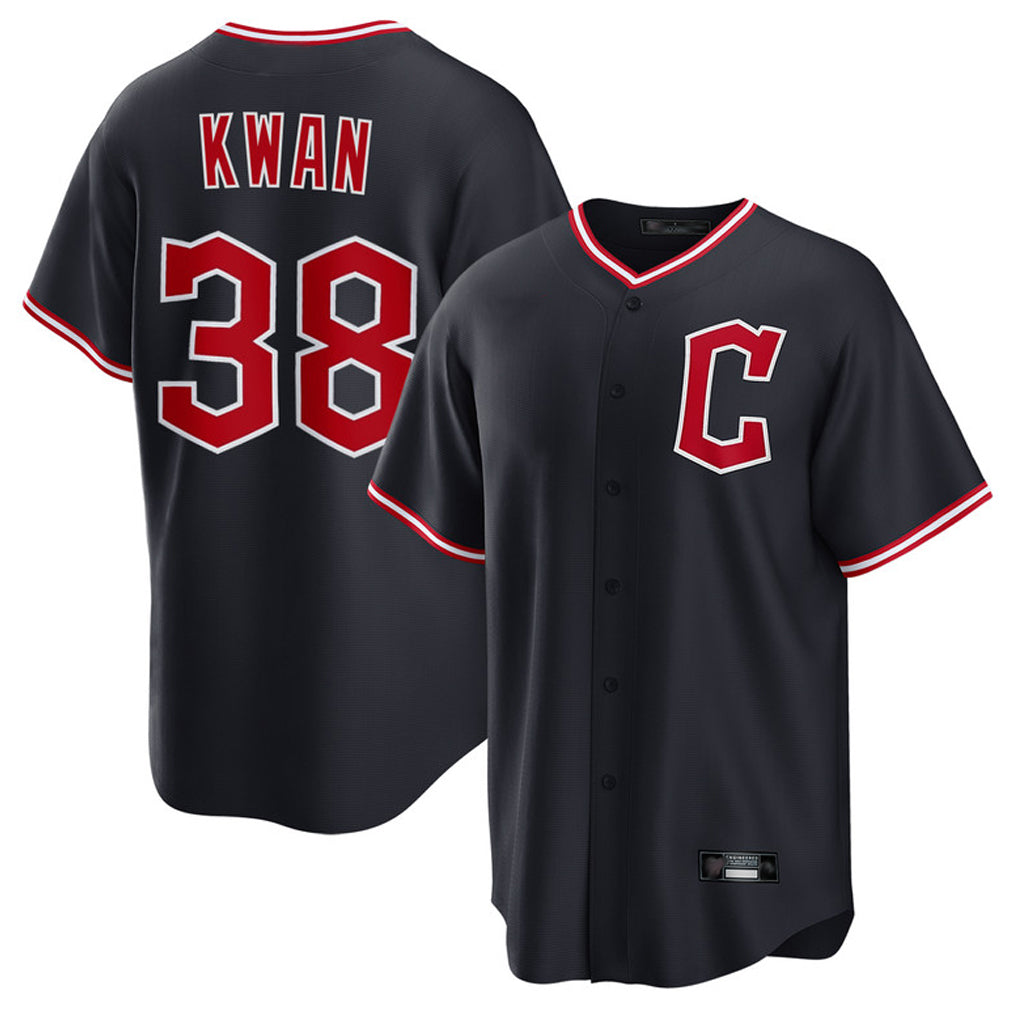 Cleveland Guardians #38 Steven Kwan Player Navy CLOTHIN Home Game Stitched Jerseys