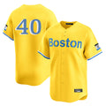 Boston Red Sox #40 Willson Contreras Player Yellow CLOTHIN Limited Home Game Stitched Jerseys1
