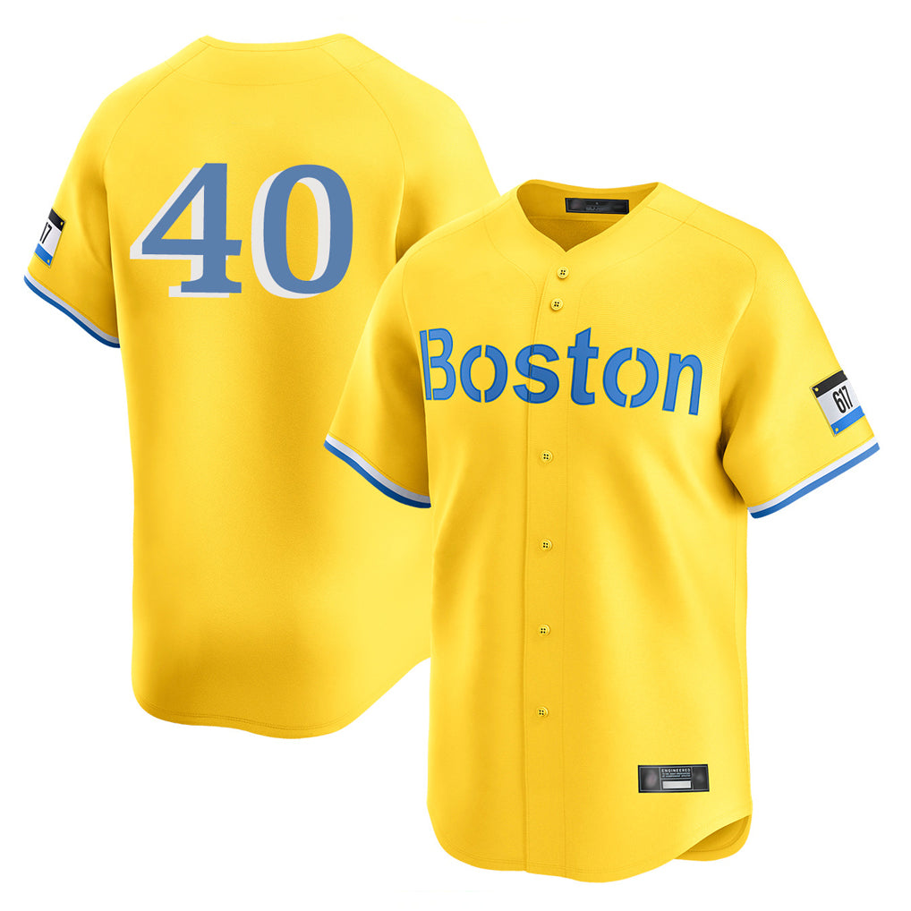 Boston Red Sox #40 Willson Contreras Player Yellow CLOTHIN Limited Home Game Stitched Jerseys1