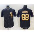 Chicago White Sox #88 Luis Robert Black Gold CLOTHIN Cool Base Stitched Jersey