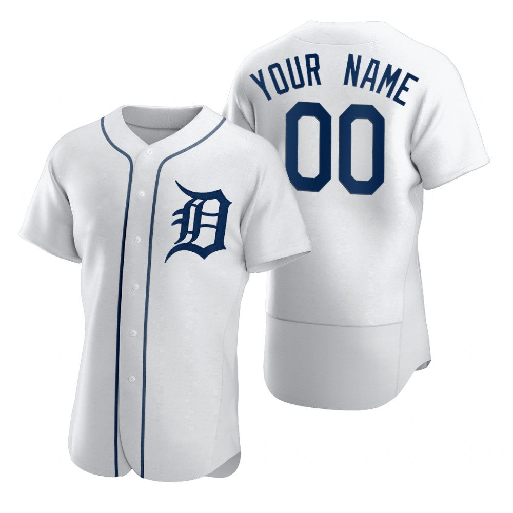 Custom Detroit Tigers White CLOTHIN 2020 Stitched Flex Base Jersey