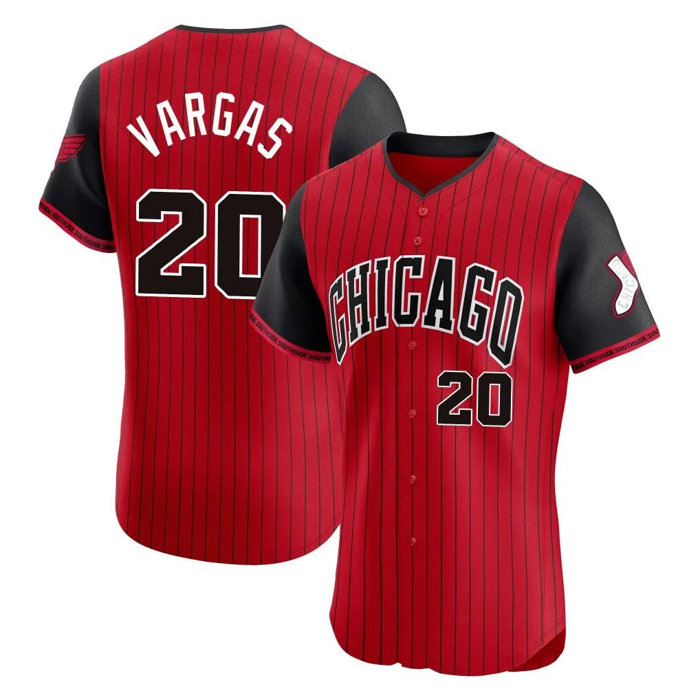 Chicago White Sox #20 Miguel Vargas Player Red CLOTHIN City Connect Limited Elite Home Stitched Jerseys