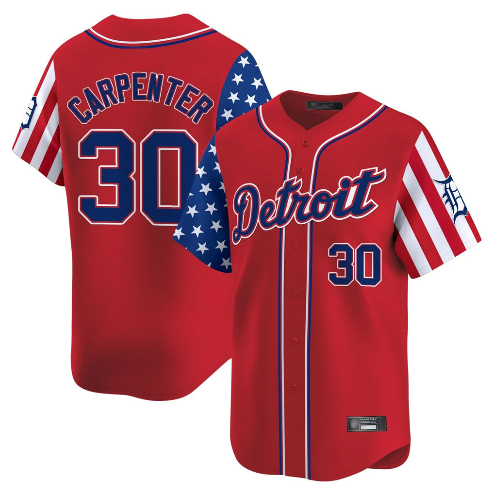 Detroit Tigers #30 Kerry Carpenter Player Red CLOTHIN Independence Day Vapor Premier Limited Stitched Jerseys