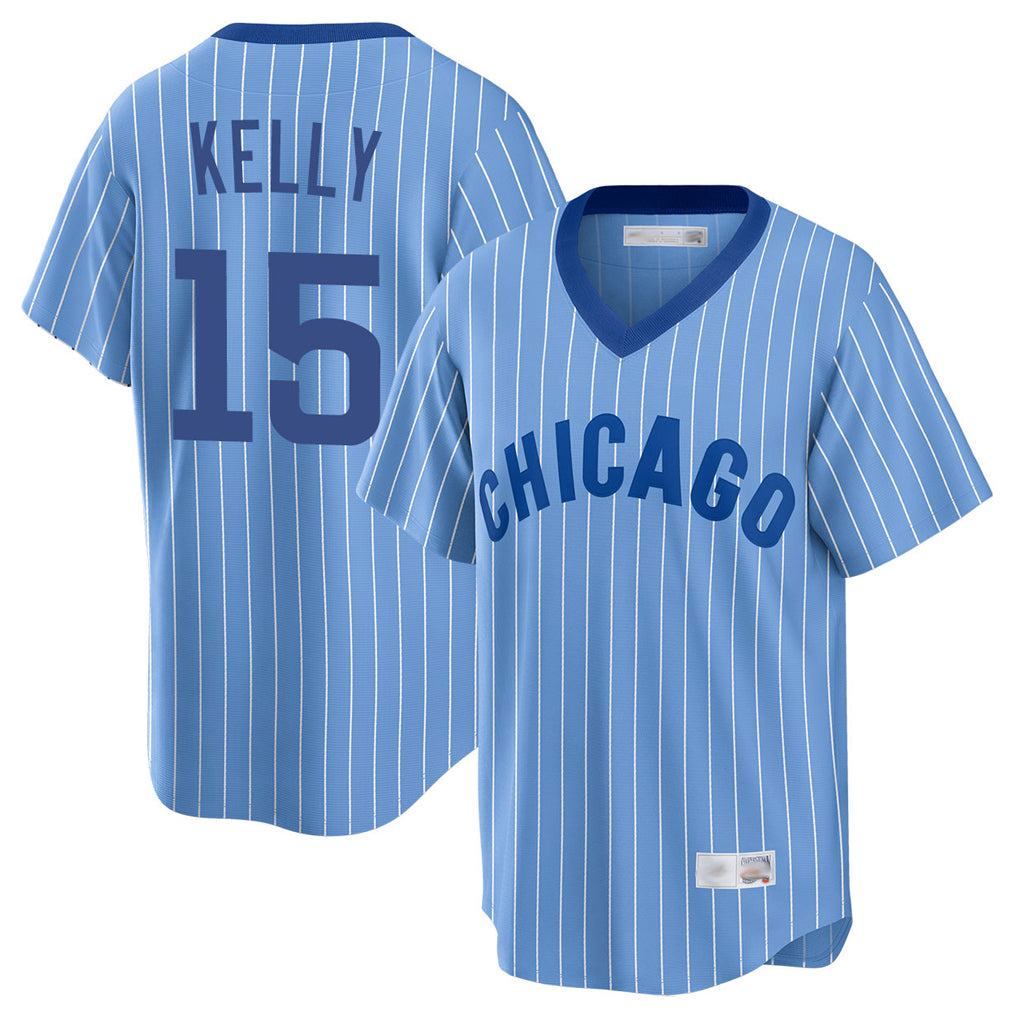 Chicago Cubs #15 Carson Kelly Player Blue CLOTHIN T-shirt Cooperstown Collection Limited Stitched Jerseys