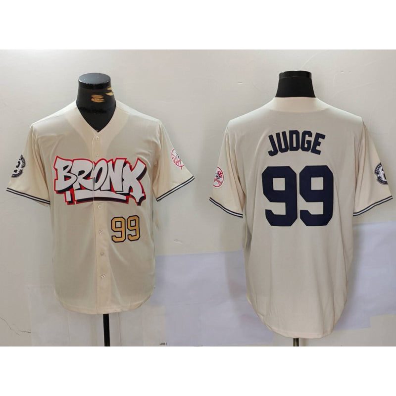 New York Yankees #99 Aaron Judge Cream CLOTHIN Limited Stitched Jerseys