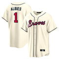Atlanta Braves #1 Ozzie Albies Player Cream CLOTHIN Home Game Stitched Jerseys
