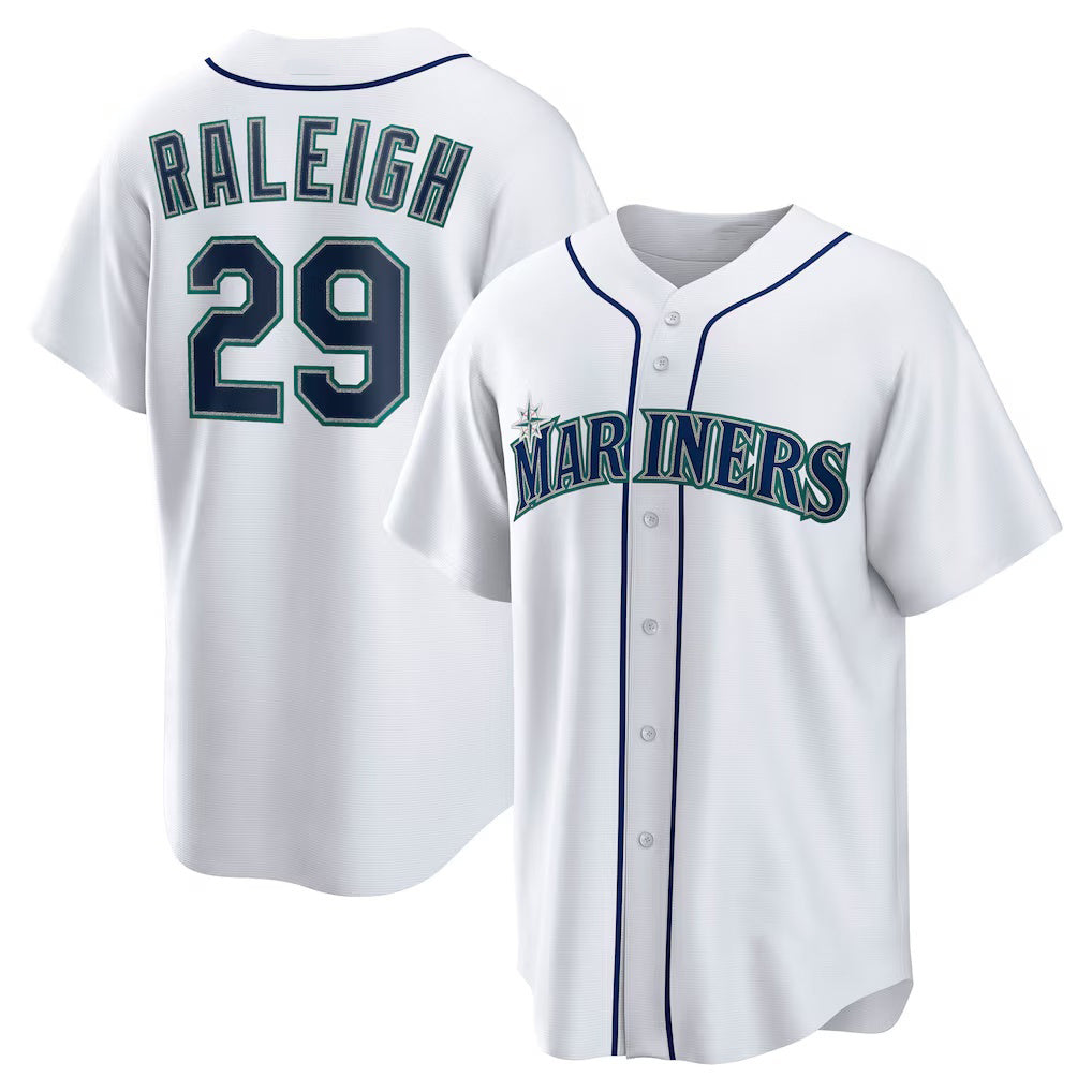 Seattle Mariners #29 Cal Raleigh White CLOTHIN Home Replica Player Jersey