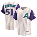 Arizona Diamondbacks #51 Randy Johnson Player Cream CLOTHIN Throwback Cooperstown Collection Limited Stitched Jerseys