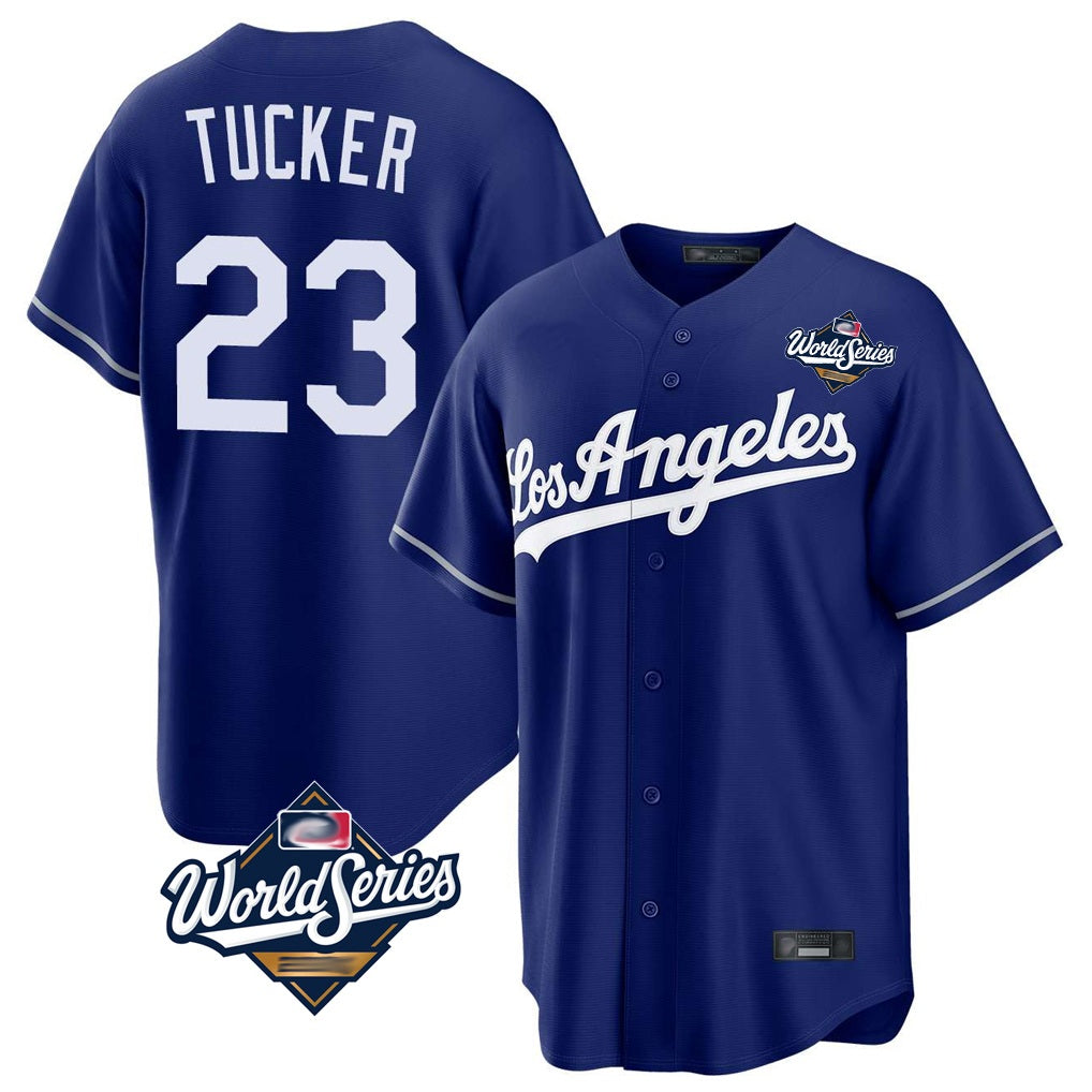 Los Angeles Dodgers #23 Kyle Tucker Player Royal CLOTHIN World Series Game Stitched Jerseys