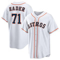 Houston Astros #71 Josh Hader White CLOTHIN Cool Base Stitched Jersey
