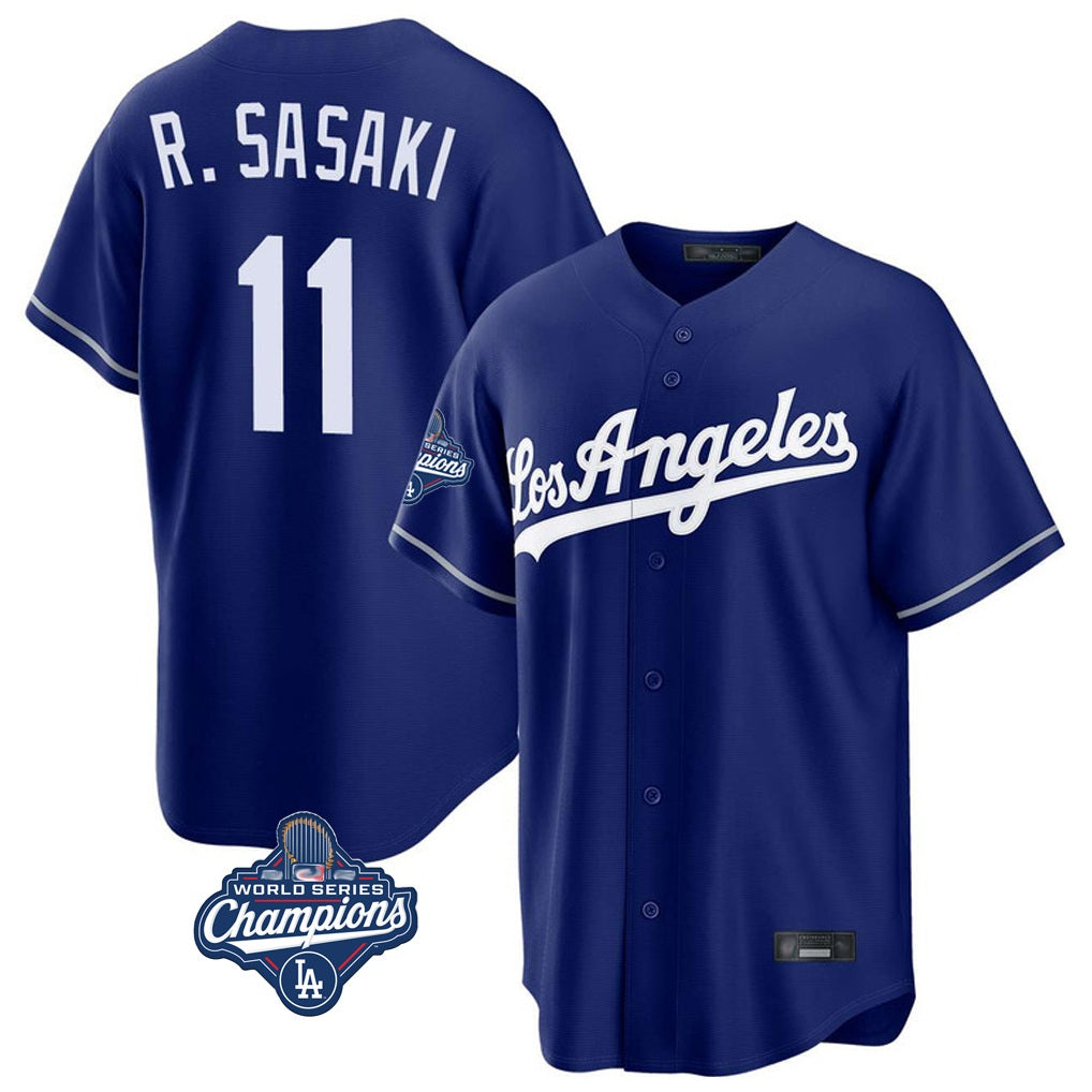 Los Angeles Dodgers #11 Roki Sasaki Player Royal CLOTHIN World Series Meet Game Stitched Jerseys