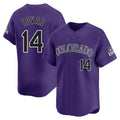 Colorado Rockies #14 Ezequiel Tovar Player Purple CLOTHIN Limited Home Stitched Jerseys