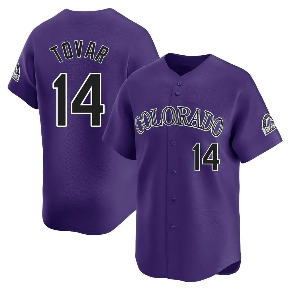 Colorado Rockies #14 Ezequiel Tovar Player Purple CLOTHIN Limited Home Stitched Jerseys