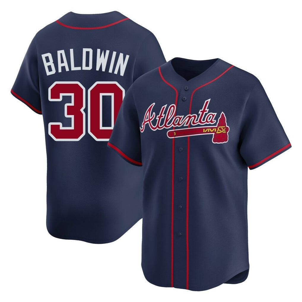 Atlanta Braves #30 Drake Baldwin Player Navy CLOTHIN Limited Home Game Stitched Jerseys