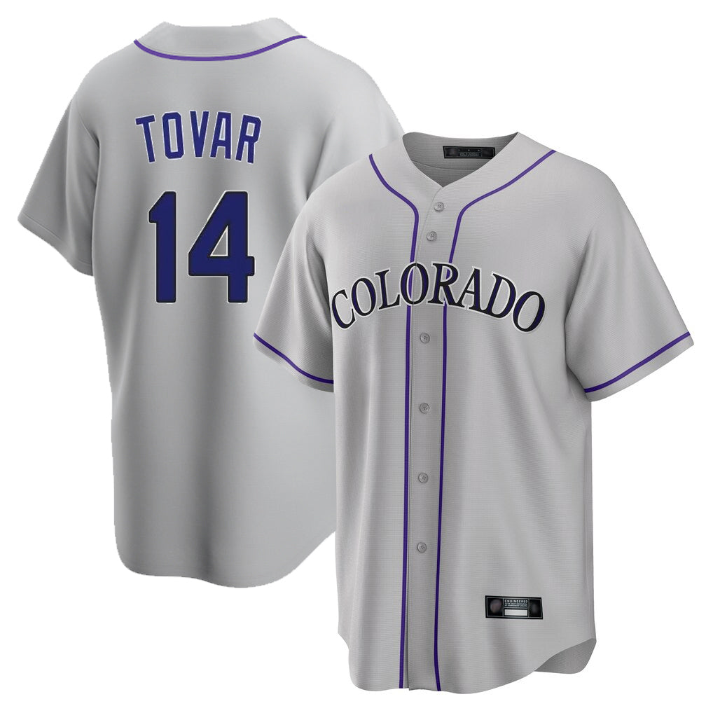 Colorado Rockies #14 Ezequiel Tovar Player Gray CLOTHIN Game Home Stitched Jerseys