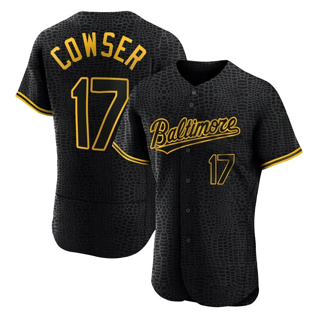 Baltimore Orioles #17 Colton Cowser Player Black CLOTHIN Snake Skin City Limited Elite Home Stitched Jerseys