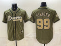 Atlanta Braves #99 Spencer Strider Olive CLOTHIN 2026 Armed Forces Day Stitched Jersey