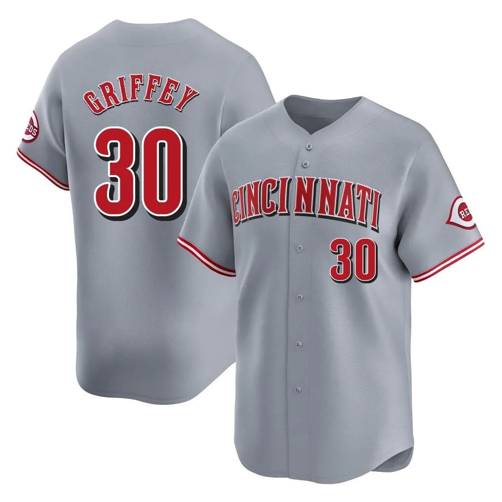 Cincinnati Reds #30 Ken Griffey Player Gray CLOTHIN Home Limited Stitched Jerseys