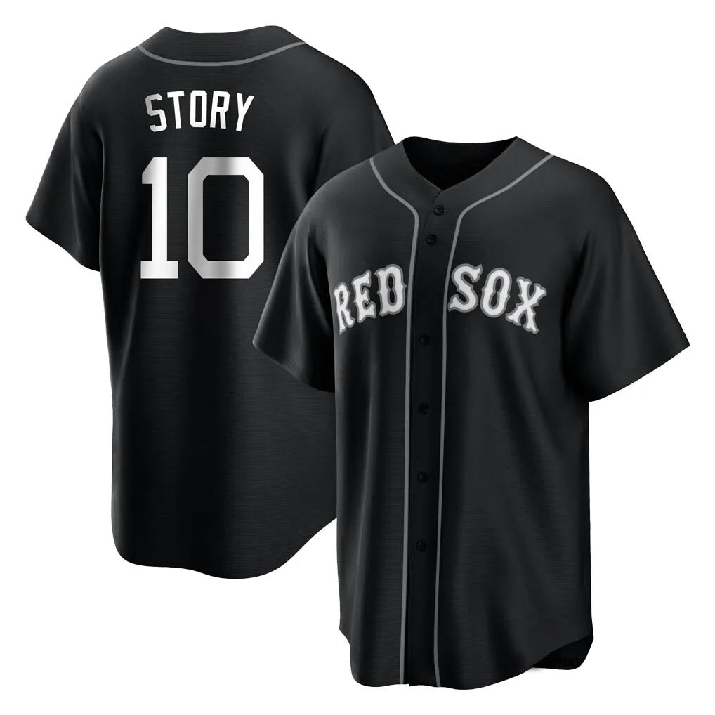 Boston Red Sox #10 Trevor Story Player Black CLOTHIN Home Game Stitched Jerseys