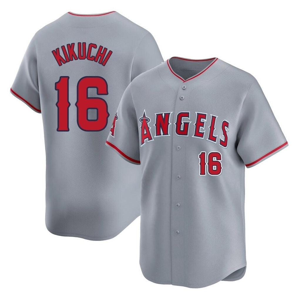 Los Angeles Angels #16 Yusei Kikuchi Player Gray CLOTHIN Home Limited Stitched Jerseys