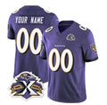 Custom B.Ravens Active Player Purple CLOTHIN 2023 F.U.S.E With Patch Throwback Vapor Limited Stitched Jersey