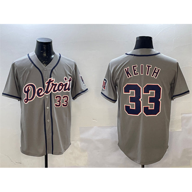 Detroit Tigers #33 Colt Keith Gray CLOTHIN Cool Base Stitched Jersey