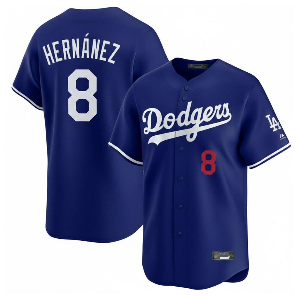 Los Angeles Dodgers #8 Enrique Hern¨¢ndez Player Royal CLOTHIN Limited Home Stitched Jerseys
