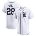 Detroit Tigers #28 Javier Baez Player White CLOTHIN Limited Elite Home Stitched Jerseys