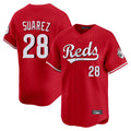Cincinnati Reds #28 Eugenio Su¨¢rez Player Red CLOTHIN Home Limited Stitched Jerseys