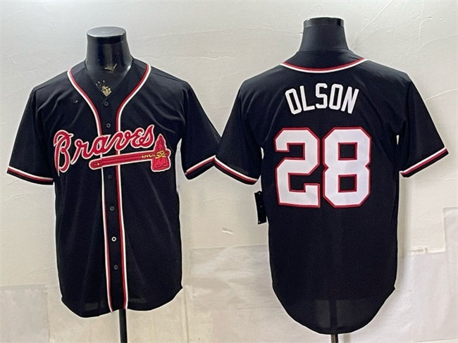 Atlanta Braves #28 Matt Olson 2026 Fashion Replica Black CLOTHIN Out Stitched Jersey
