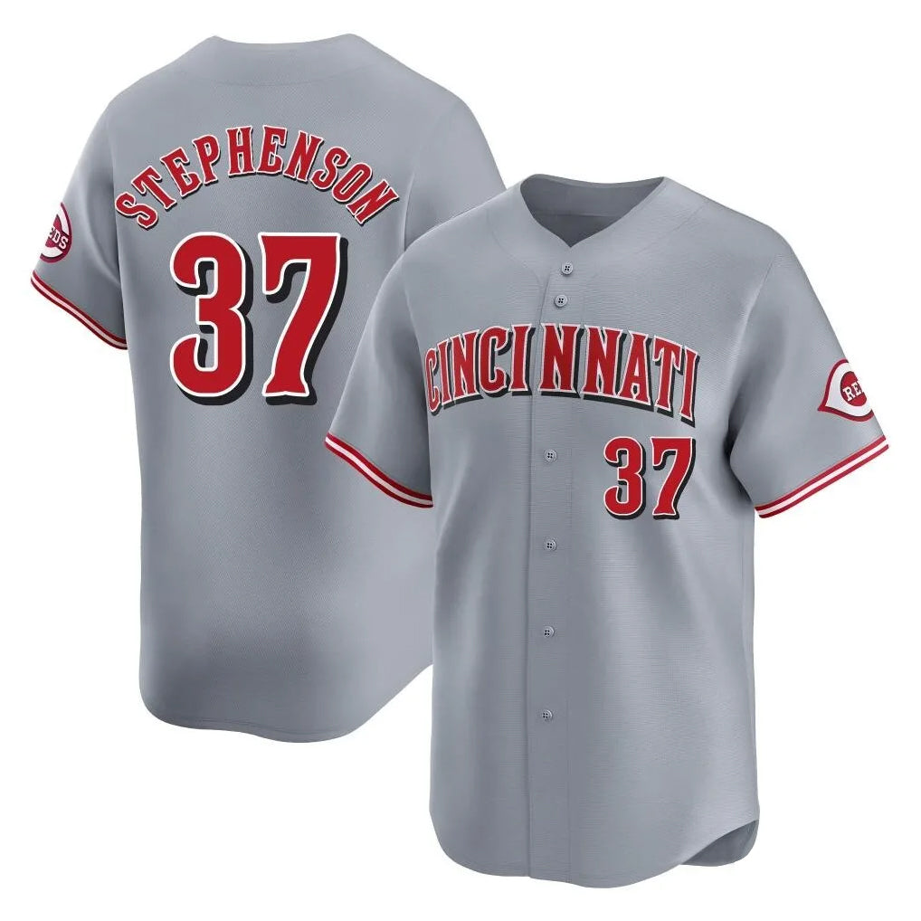 Cincinnati Reds #37 Tyler Stephenson Player Gray CLOTHIN Home Limited Stitched Jerseys