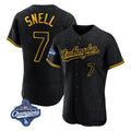 Los Angeles Dodgers #7 Blake Snell Player Black CLOTHIN Snake Skin City Limited Elite World Series Meet Home Stitched Jerseys