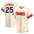 Los Angeles Angels #25 Travis d'Arnaud Player Cream CLOTHIN City Connect Home Stitched Jerseys