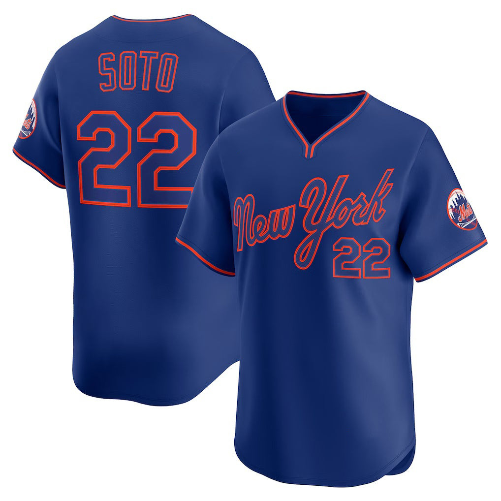 New York Mets #22 Juan Soto Royal CLOTHIN Alternate Limited Player Jersey