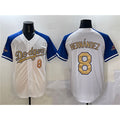 Los Angeles Dodgers #8 Enrique Hernandez White Royal Gold CLOTHIN 2024 World Series Champions Vapor Limited Stitched Jersey