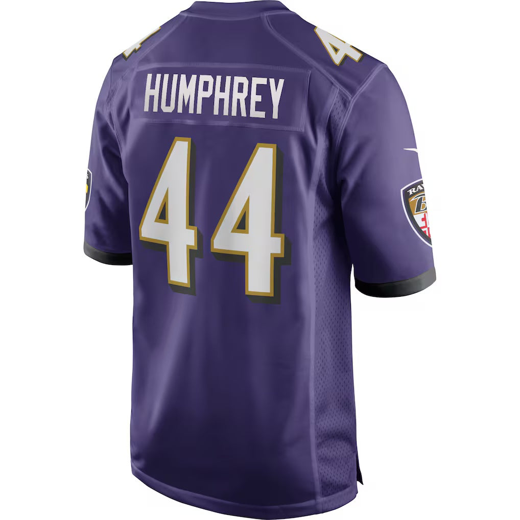 B.Ravens #44 Marlon Humphrey Purple CLOTHIN Game Jersey